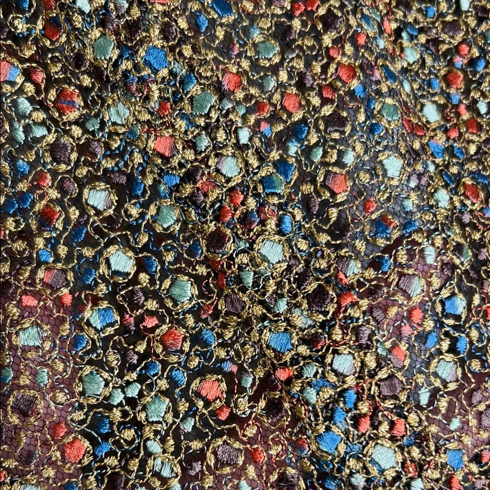 Ramy Brook Tien Magical Speckled Jacquard Embroidered Sheer Multicolor Blouse - Picture 5 of 13